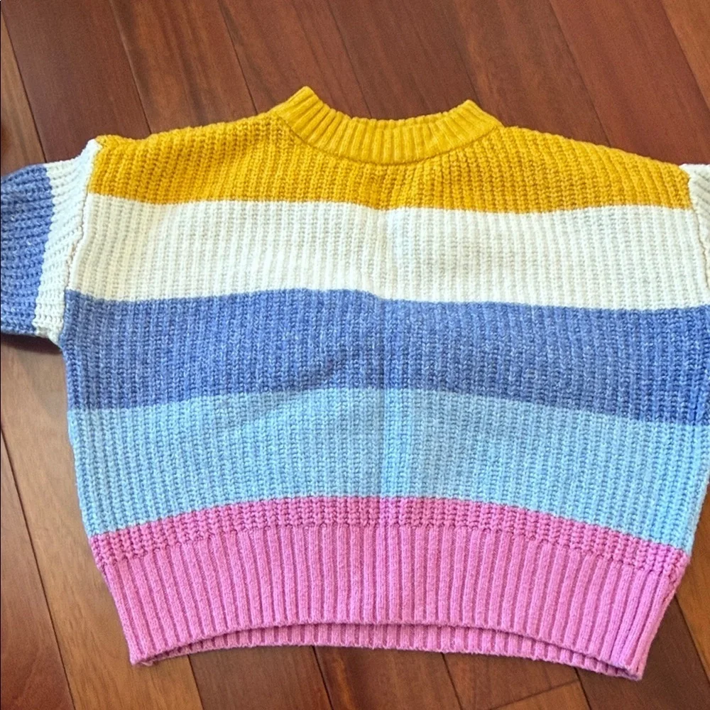 Colorful Striped Girls Sweater
